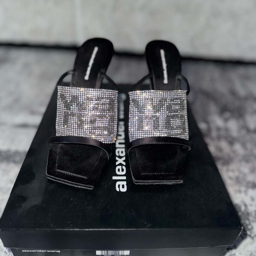 Alexander Wang Black Heels with Silver Embellishments